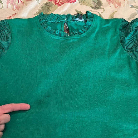 ADRIANNA PAPELL Size XL Pin-Tuck Poof Sleeve Pullover Sweater Kelly Green$89 NEW - Picture 13 of 14